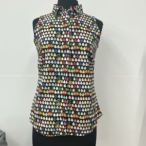 paula cahen d'anvers pear print sleeveless button down